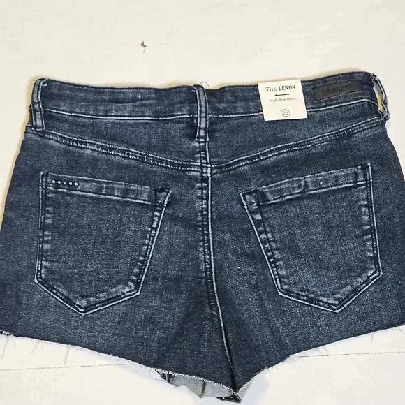 BlankNyc The Lenox High Rise Short Dark Wash Button Fly Raw Hem Sz 26 - Picture 6 of 14